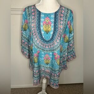 Tolani Multicolor Floral Top XXSP